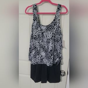 Plus size swimsuit with skirt